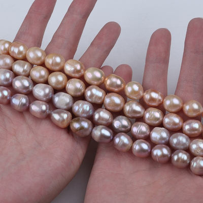 Wholesale Jewelry Making 11-12mm White pink Purple Freshwater Pearl Rice Beads Strands