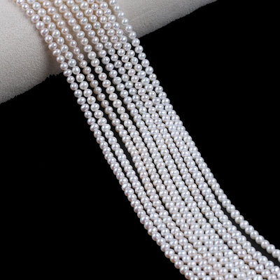 Hot Sale 4-4.5mm Natural White Akyoa Round Freshwater Loose Pearl Beads for Women DIY Accessories