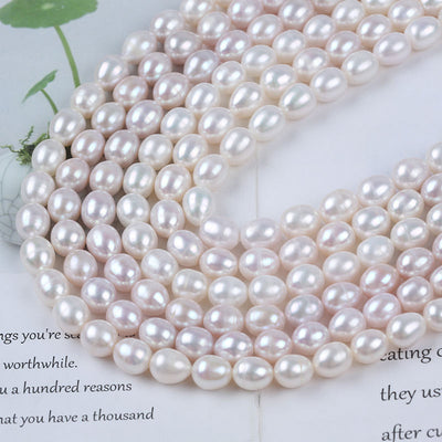 Kinds of Size White Oval Rice Shape Freshwater Loose Beads for DIY Jewelry Making