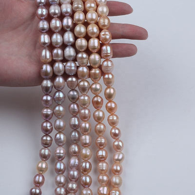 Wholesale Jewelry Making 11-12mm White pink Purple Freshwater Pearl Rice Beads Strands