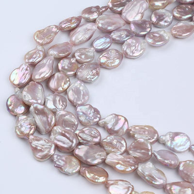 Wholesale Cheap Price 16-18mm Purple Color Real Freshwater Baroque Shape Loose Pearls Beads Strands