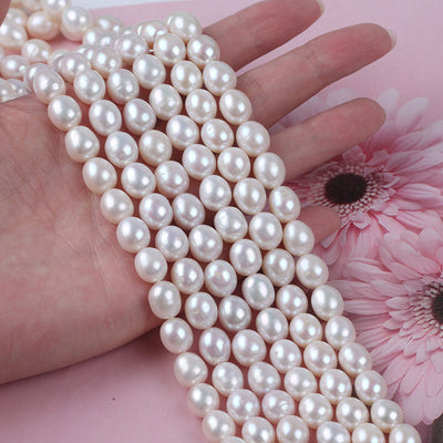 Kinds of Size White Oval Rice Shape Freshwater Loose Beads for DIY Jewelry Making