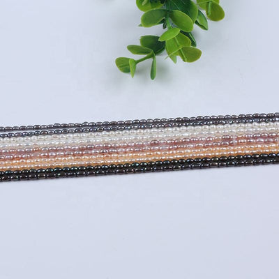 Wholesale Jewelry Making 2.5-3mm White pink Purple Gray Black Color Freshwater Pearl Rice Beads Strands