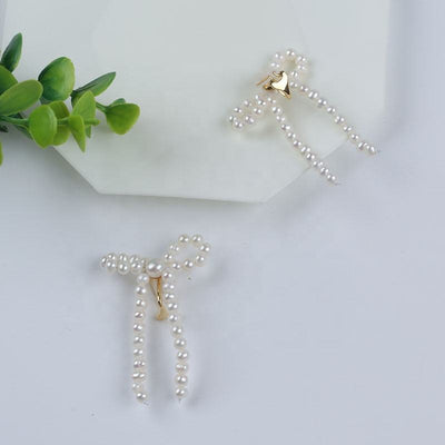 Women Fine Jewelry Natural White Color Potato Freshwater Pearl 925 Silver Ear Clip Earrings