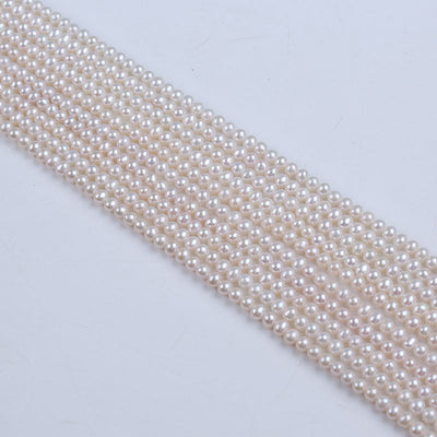 Hot Sale 4-4.5mm Natural White Akyoa Round Freshwater Loose Pearl Beads for Women DIY Accessories