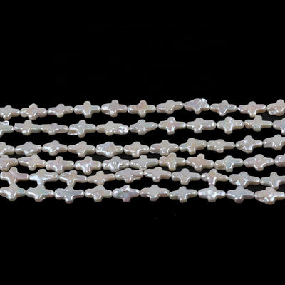 10-11mm Natural White Color Freshwater Loose Baroque Irregular Cross Shape DIY Pearl Strand Jewelry