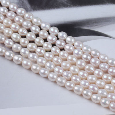 Kinds of Size White Oval Rice Shape Freshwater Loose Beads for DIY Jewelry Making