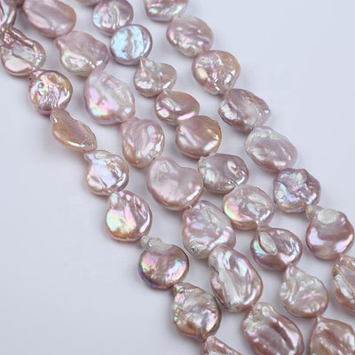 Wholesale Cheap Price 16-18mm Purple Color Real Freshwater Baroque Shape Loose Pearls Beads Strands