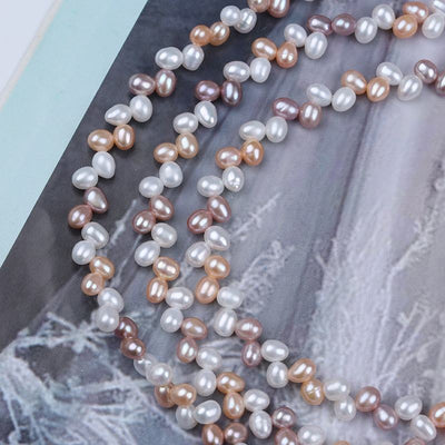 Wholesale Jewelry Making Beaded Strands 5-6mm Natural White pink Purple Mixed Color Freshwater Rice Pearl Beads