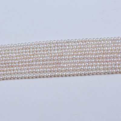 Hot Sale 4-4.5mm Natural White Akyoa Round Freshwater Loose Pearl Beads for Women DIY Accessories