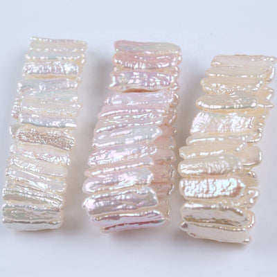 Women Bracelet Natural White Pink Pur[ple Color Freshwater Biwa Pearl Bead Design Bracelets