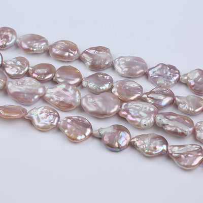 Wholesale Cheap Price 16-18mm Purple Color Real Freshwater Baroque Shape Loose Pearls Beads Strands