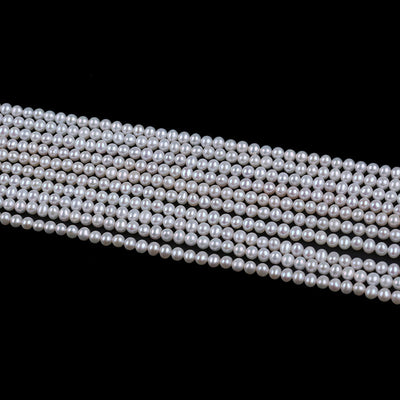 Hot Sale 4-4.5mm Natural White Akyoa Round Freshwater Loose Pearl Beads for Women DIY Accessories