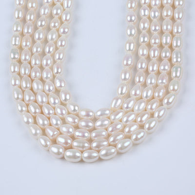 Kinds of Size White Oval Rice Shape Freshwater Loose Beads for DIY Jewelry Making