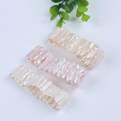 Women Bracelet Natural White Pink Pur[ple Color Freshwater Biwa Pearl Bead Design Bracelets