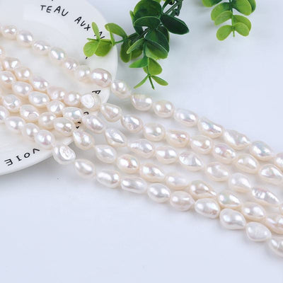 11-12mm A/AA/AAA Quality Natural White Freshwater Pearl Baroque Strand Diy Jewelry Accessories