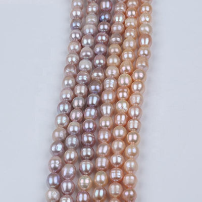 Wholesale Jewelry Making 11-12mm White pink Purple Freshwater Pearl Rice Beads Strands