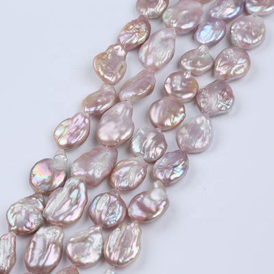 Wholesale Cheap Price 16-18mm Purple Color Real Freshwater Baroque Shape Loose Pearls Beads Strands