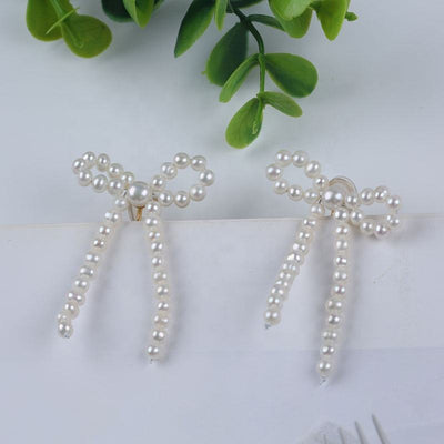 Women Fine Jewelry Natural White Color Potato Freshwater Pearl 925 Silver Ear Clip Earrings