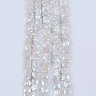 10*10mm Natural White Color Freshwater Loose Baroque Irregular square Shape DIY Pearl Strand Jewelry