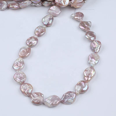 Wholesale Cheap Price 16-18mm Purple Color Real Freshwater Baroque Shape Loose Pearls Beads Strands
