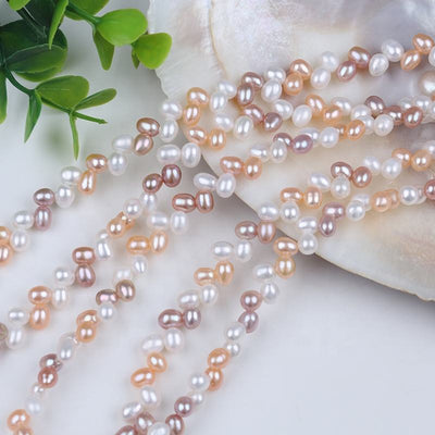Wholesale Jewelry Making Beaded Strands 5-6mm Natural White pink Purple Mixed Color Freshwater Rice Pearl Beads