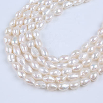 11-12mm A/AA/AAA Quality Natural White Freshwater Pearl Baroque Strand Diy Jewelry Accessories