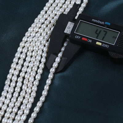 Kinds of Size White Oval Rice Shape Freshwater Loose Beads for DIY Jewelry Making