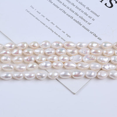 11-12mm A/AA/AAA Quality Natural White Freshwater Pearl Baroque Strand Diy Jewelry Accessories
