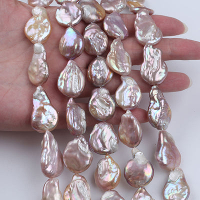 Wholesale Cheap Price 16-18mm Purple Color Real Freshwater Baroque Shape Loose Pearls Beads Strands