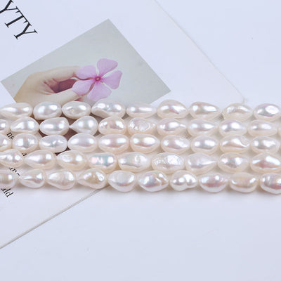11-12mm A/AA/AAA Quality Natural White Freshwater Pearl Baroque Strand Diy Jewelry Accessories