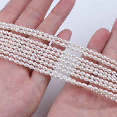 Wholesale Jewelry Making 2.5-3mm White pink Purple Gray Black Color Freshwater Pearl Rice Beads Strands