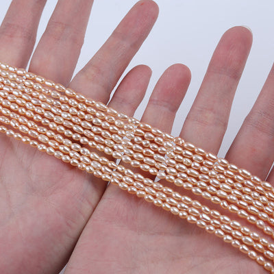 Wholesale Jewelry Making 2.5-3mm White pink Purple Gray Black Color Freshwater Pearl Rice Beads Strands