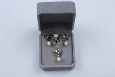 Natural Freshwater Pearl Pendant Exquisite Ring Earrings Jewelry Three-piece Set