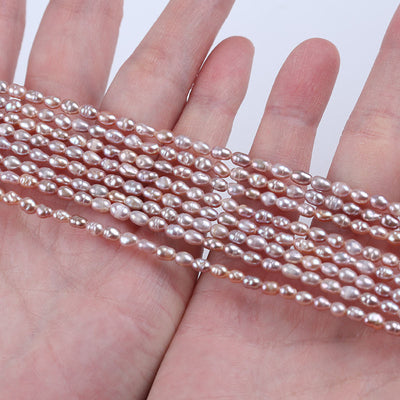 Wholesale Jewelry Making 2.5-3mm White pink Purple Gray Black Color Freshwater Pearl Rice Beads Strands