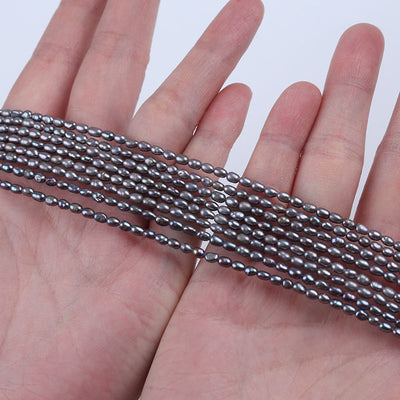 Wholesale Jewelry Making 2.5-3mm White pink Purple Gray Black Color Freshwater Pearl Rice Beads Strands