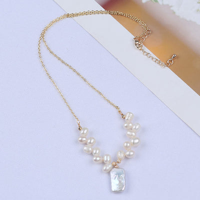 Trendy Jewelry Gold Plated Chain Fashion Custom Shape Heart Star Moon Freshwater Pearl Pendant Necklace