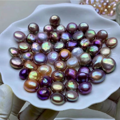 【Button Pearl Clams】Natural Freshwater Pearl Button Bun Pearls Live Shell Opening Blind Box Pearls DIY Custom Jewelry