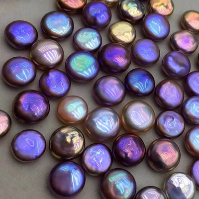 【Button Pearl Clams】Natural Freshwater Pearl Button Bun Pearls Live Shell Opening Blind Box Pearls DIY Custom Jewelry